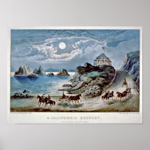 Kalifornien: Seal sten-Point Lobos Poster