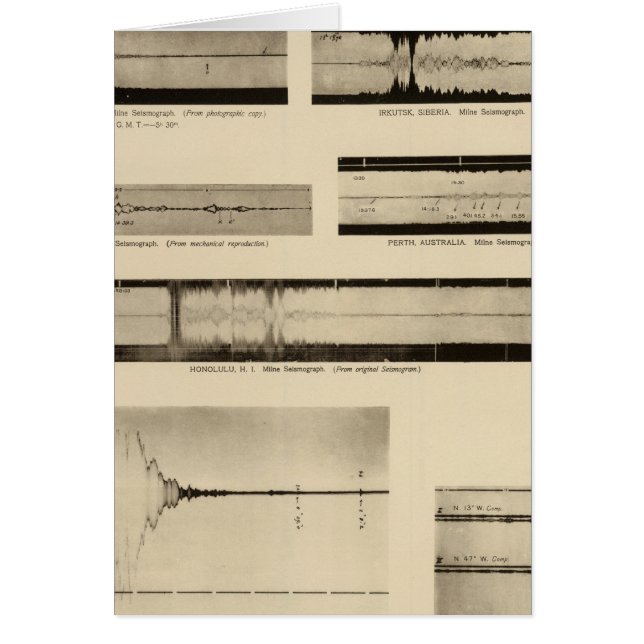 Kalifornien Seismogram 2 Hälsningskort (Framsidan)