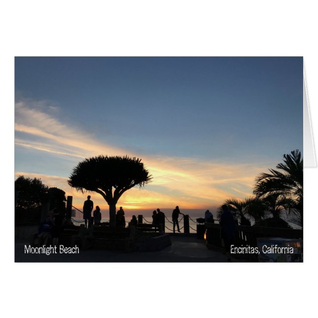 Kalifornien solnedgång över hav hälsningskort (Framsidan Horizontal)