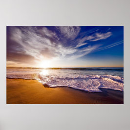 Kalifornien Solnedgång Strand Poster