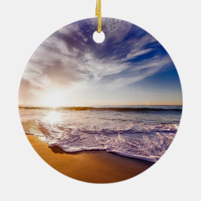 Kalifornien solnedgång.. vacker julgransprydnad keramik (Baksidan)