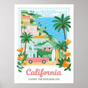 Kalifornien som bor i Golden Life-sommarresan Poster