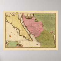 Kalifornien som ö av N. de Fer 1720