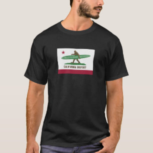 Kalifornien som surfar Bigfoot Longboard Tee Shirt