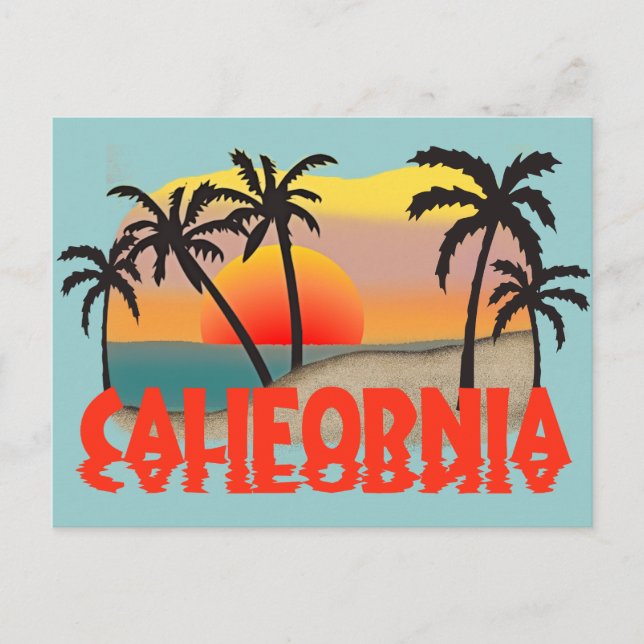 Kalifornien souvenir vykort (Framsida)