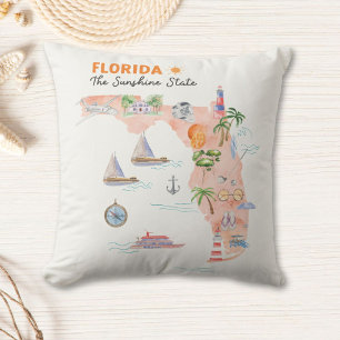 Kalifornien State Art Karta Kudde