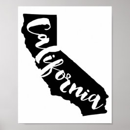 Kalifornien State Art Print med modernt penselteck Poster