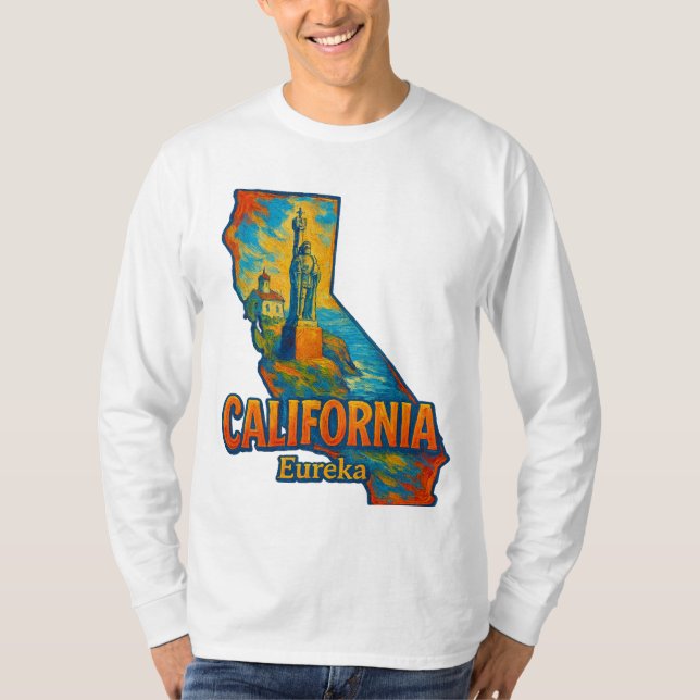 Kalifornien State Artistic T-Shirt - Oil Paint... (Framsida)