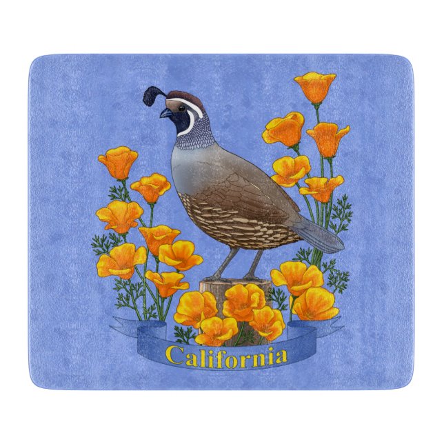 Kalifornien State Bird Quail & Golden Poppy (Framsidan)