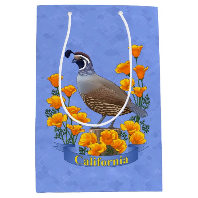 Kalifornien State Bird Quail & Golden Poppy (Framsidan)