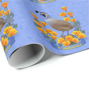 Kalifornien State Bird Quail & Golden Poppy Presentpapper