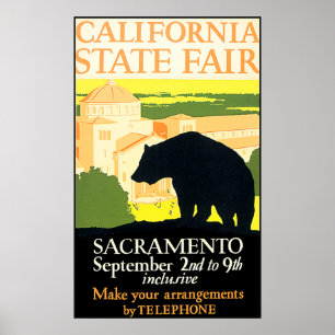 Kalifornien State Fair Bear Poster