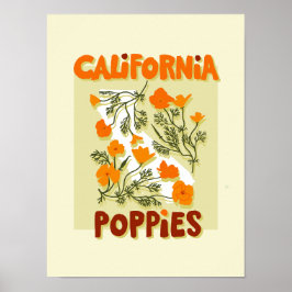 Kalifornien State Flower Poppies wildblommor Poster