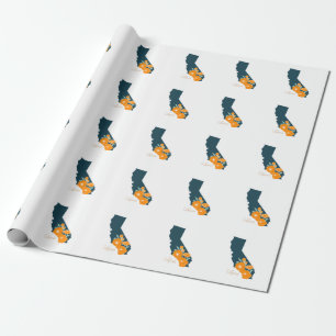 Kalifornien State Flower Poppy Silhouette Blommigt Presentpapper