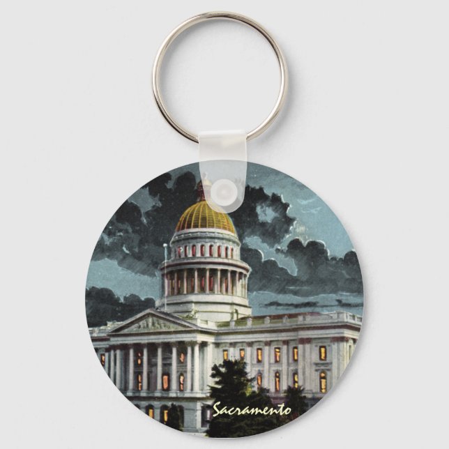 Kalifornien State Huvudstad Moonlight Keychain Nyckelring (Framsida)