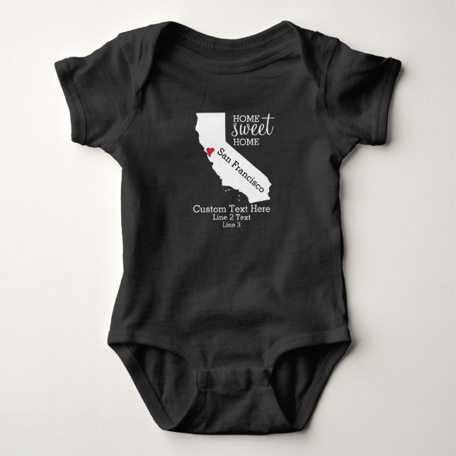 Kalifornien State Kärlek Home Sweet Anpassningsbar Tee (Framsida)