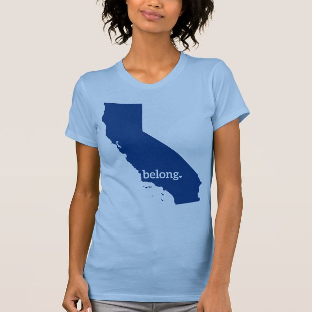 Kalifornien State Karta Belong T Shirt (Framsida)
