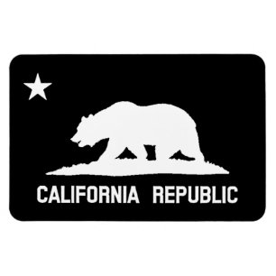 Kalifornien, Statlig flagga Black/White Magnet