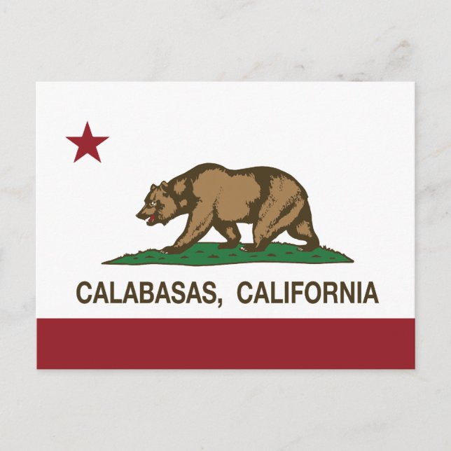 Kalifornien Statlig flagga Calabasas Vykort (Framsida)