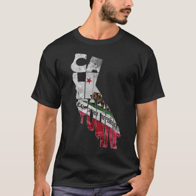 Kalifornien Statlig flagga Cali kärlek fantastisk  T Shirt (Framsida)