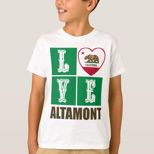 Kalifornien Statlig flagga Heart Altamont T Shirt (Framsida)