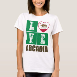 Kalifornien Statlig flagga Heart Arcadia T Shirt