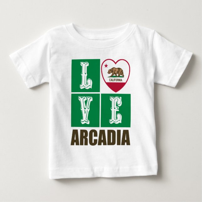 Kalifornien Statlig flagga Heart Arcadia T Shirt (Framsida)