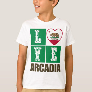 Kalifornien Statlig flagga Heart Arcadia T Shirt