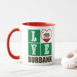 Kalifornien Statlig flagga Heart Burbank Mugg