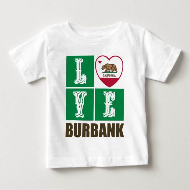 Kalifornien Statlig flagga Heart Burbank T Shirt (Framsida)