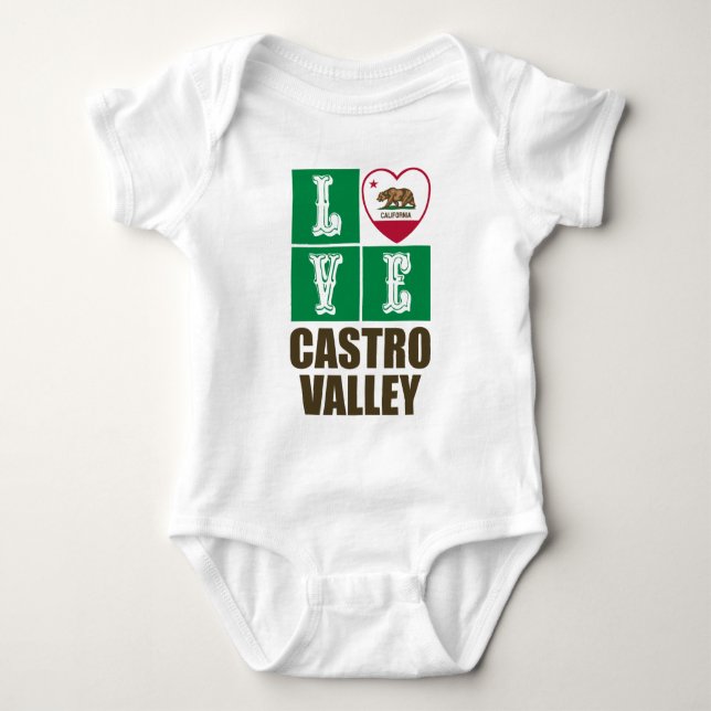 Kalifornien Statlig flagga Heart Castro Valley T Shirt (Framsida)