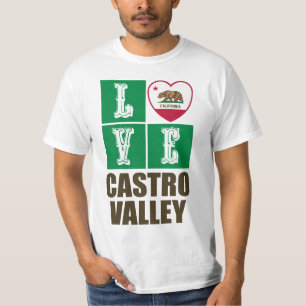 Kalifornien Statlig flagga Heart Castro Valley T Shirt