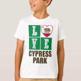 Kalifornien Statlig flagga Heart Cypress Park T Shirt