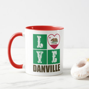 Kalifornien Statlig flagga Heart Danville Mugg