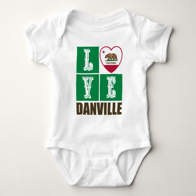 Kalifornien Statlig flagga Heart Danville T Shirt (Framsida)
