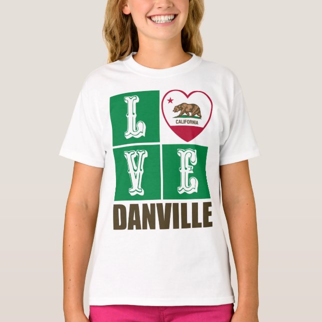 Kalifornien Statlig flagga Heart Danville T Shirt (Framsida)