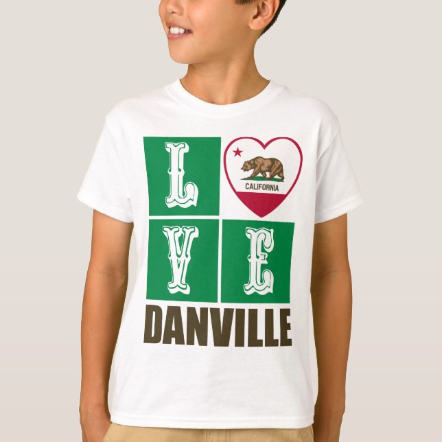 Kalifornien Statlig flagga Heart Danville T Shirt (Framsida)