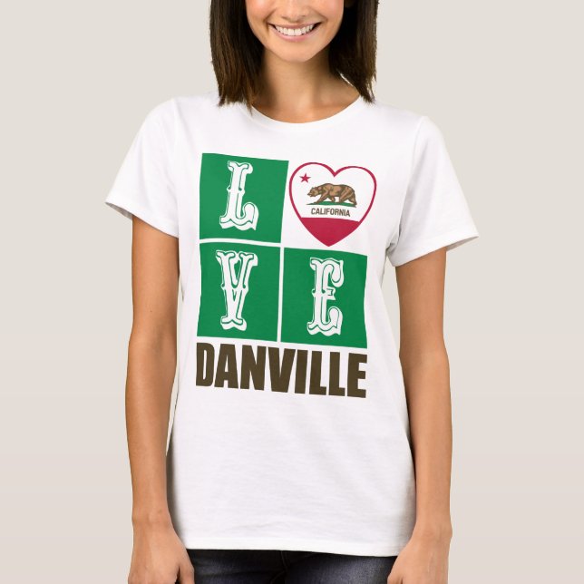 Kalifornien Statlig flagga Heart Danville T Shirt (Framsida)