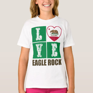 Kalifornien Statlig flagga Heart Eagle Sten T Shirt