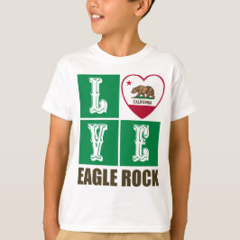 Kalifornien Statlig flagga Heart Eagle Sten T Shirt