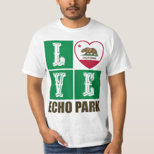 Kalifornien Statlig flagga Heart Echo Park T Shirt