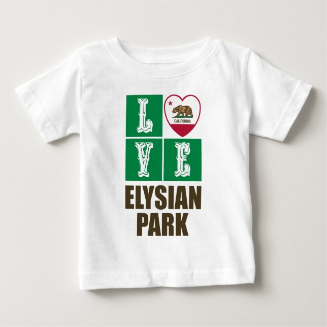 Kalifornien Statlig flagga Heart Elysian Park T Shirt (Framsida)