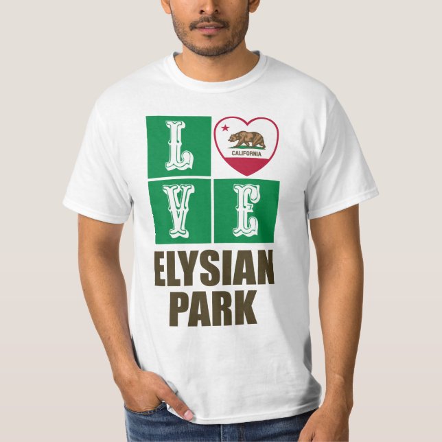 Kalifornien Statlig flagga Heart Elysian Park T Shirt (Framsida)