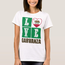 Kalifornien Statlig flagga Heart Garvanza T Shirt