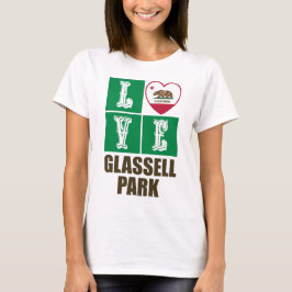 Kalifornien Statlig flagga Heart Glassell Park T Shirt