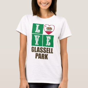Kalifornien Statlig flagga Heart Glassell Park T Shirt