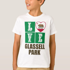 Kalifornien Statlig flagga Heart Glassell Park T Shirt