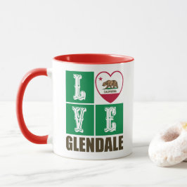 Kalifornien Statlig flagga Heart Glendale Mugg