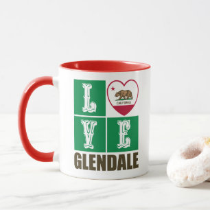 Kalifornien Statlig flagga Heart Glendale Mugg