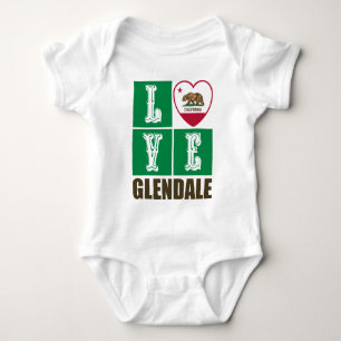 Kalifornien Statlig flagga Heart Glendale T Shirt